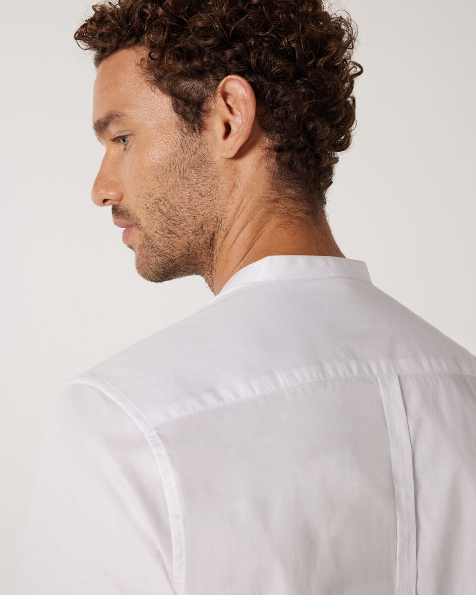 Slim Long Sleeve Grandad Collar Shirt